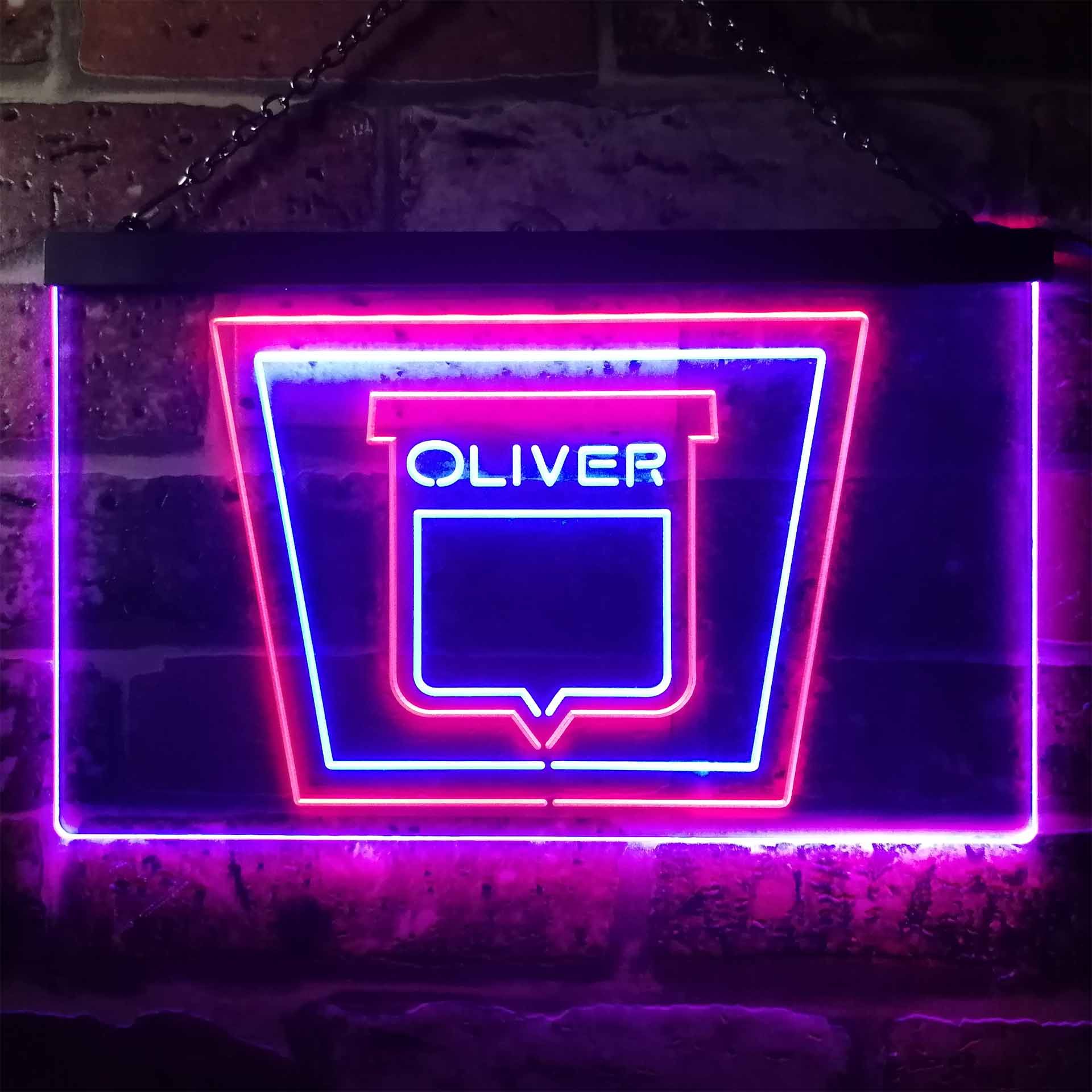 Oliver Old Logo Dual LED Neon Light Sign